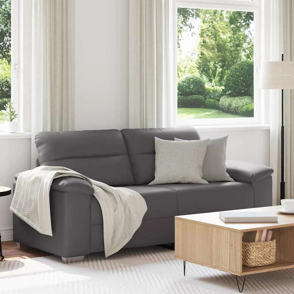 Dvivietė sofa, pilka, 180x81x84 cm, dirbtinė oda