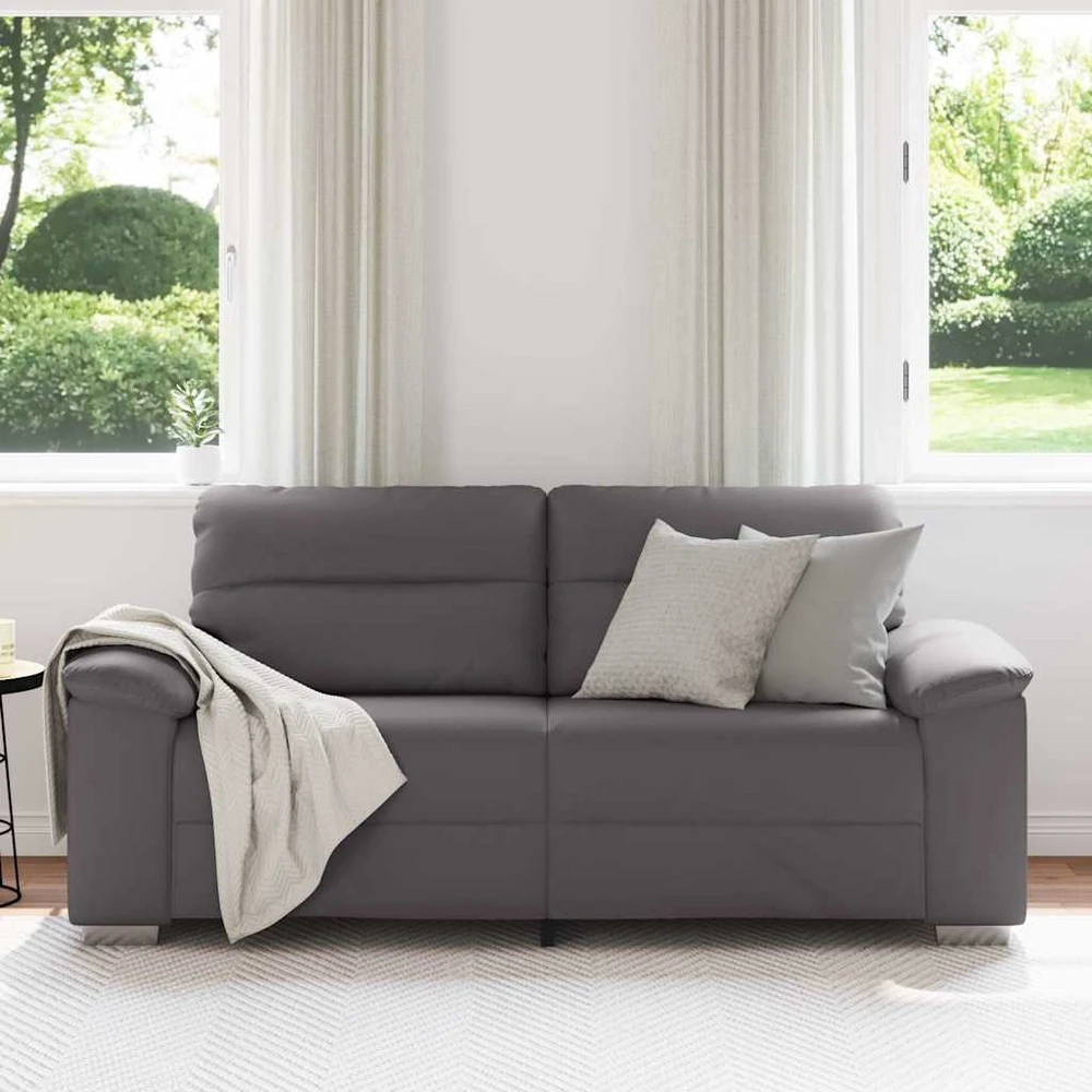 Dvivietė sofa, pilka, 180x81x84 cm, dirbtinė oda