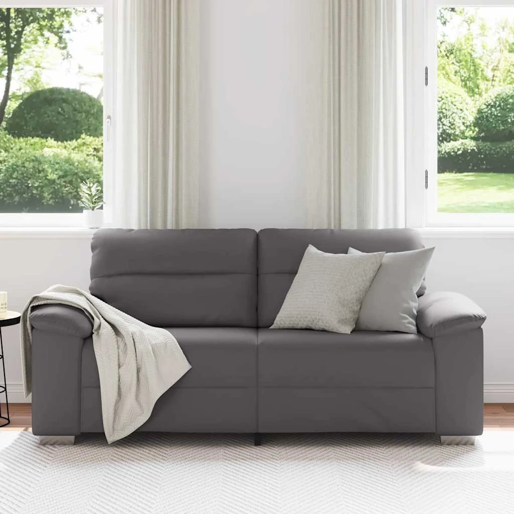 Dvivietė sofa, pilka, 180x81x84 cm, dirbtinė oda
