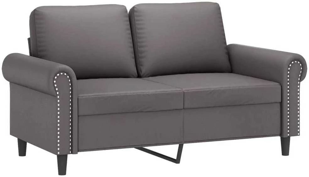 Dvivietė sofa, pilkos spalvos, 120cm, dirbtinė oda
