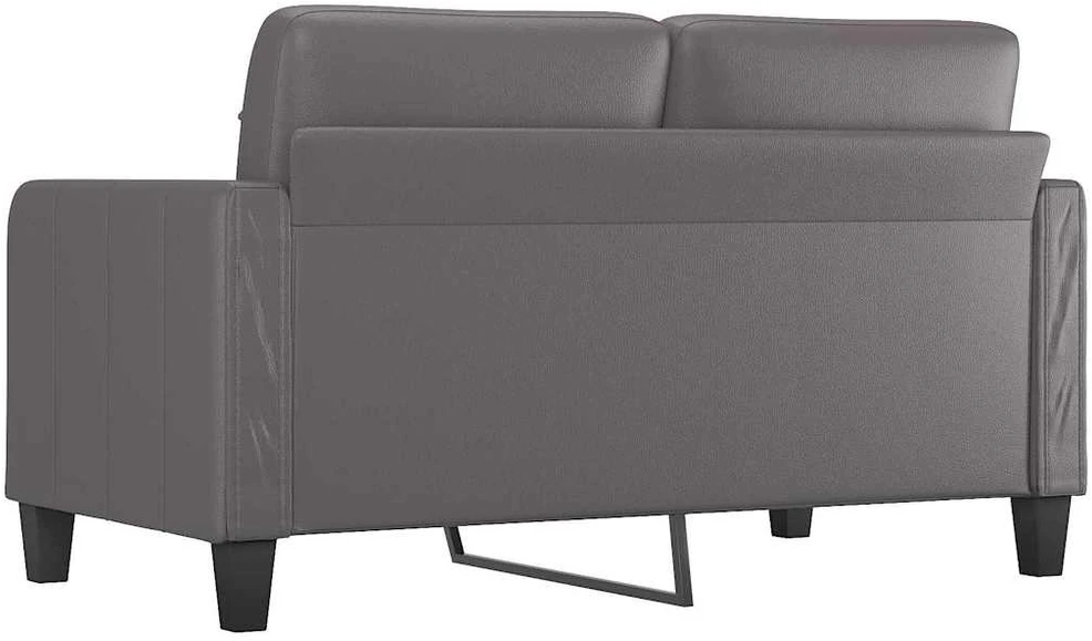 Dvivietė sofa, pilkos spalvos, 140cm, dirbtinė oda
