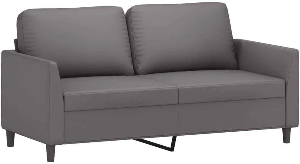 Dvivietė sofa, pilkos spalvos, 140cm, dirbtinė oda