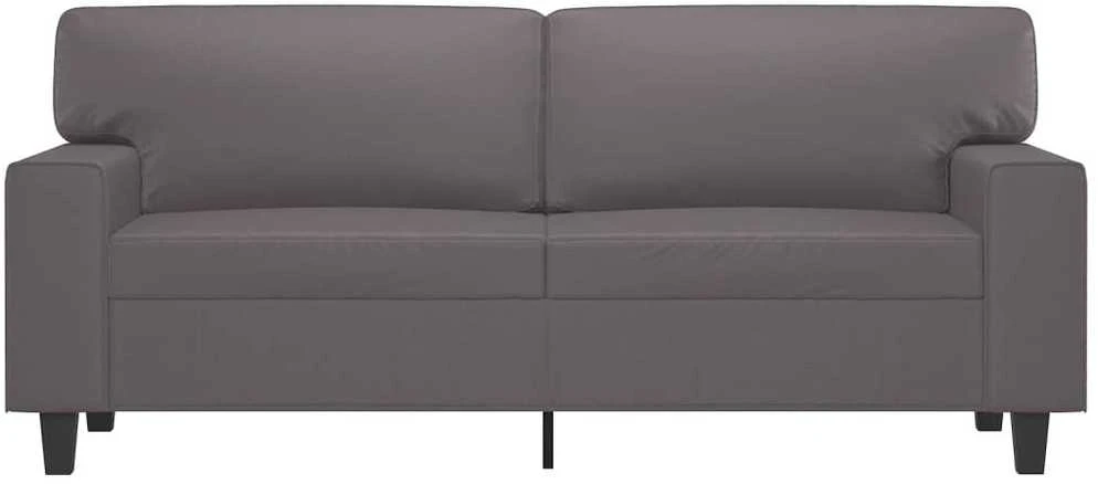 Dvivietė sofa, pilkos spalvos, 140cm, dirbtinė oda