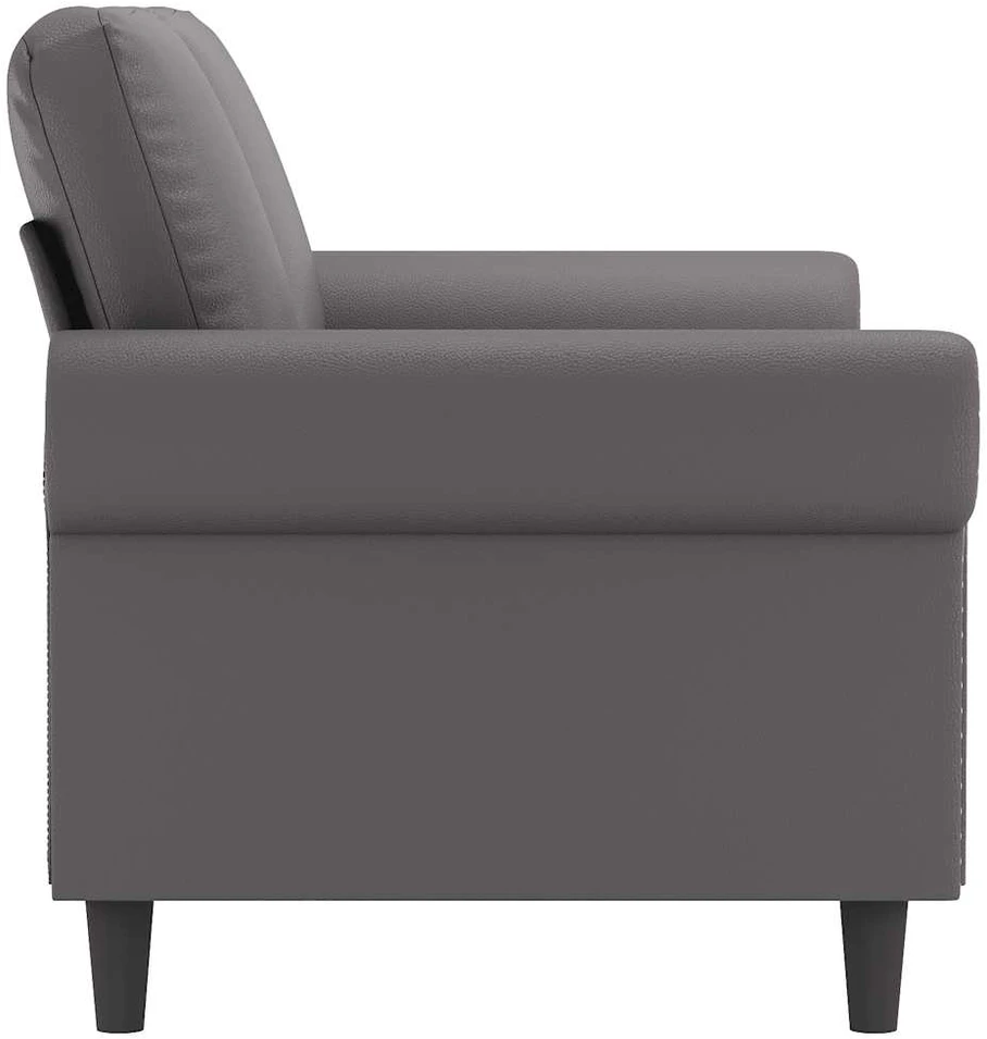 Dvivietė sofa, pilkos spalvos, 140cm, dirbtinė oda