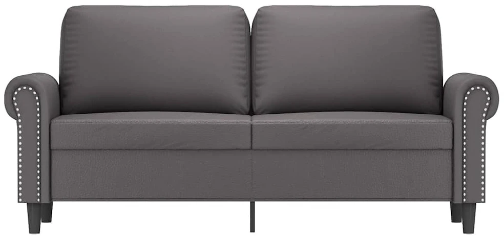 Dvivietė sofa, pilkos spalvos, 140cm, dirbtinė oda