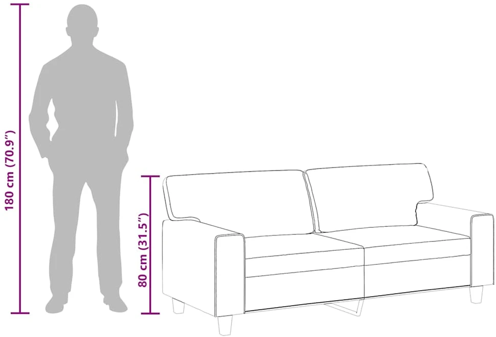 Dvivietė sofa, pilkos spalvos, 140cm, dirbtinė oda