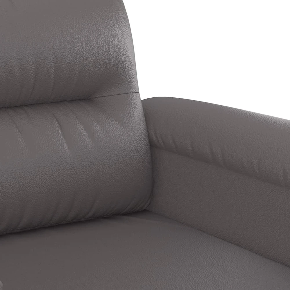Dvivietė sofa, pilkos spalvos, 140cm, dirbtinė oda