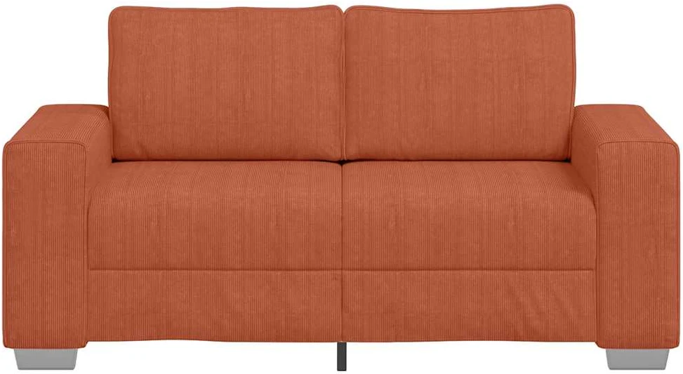 Dvivietė sofa, raudonai oranžinė, 160x77x82 cm, velvetas, audinys