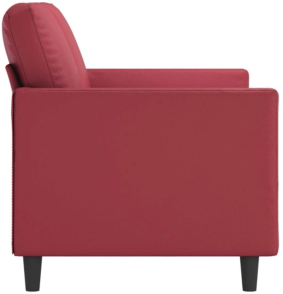 Dvivietė sofa, raudonojo vyno spalvos, 120cm, dirbtinė oda