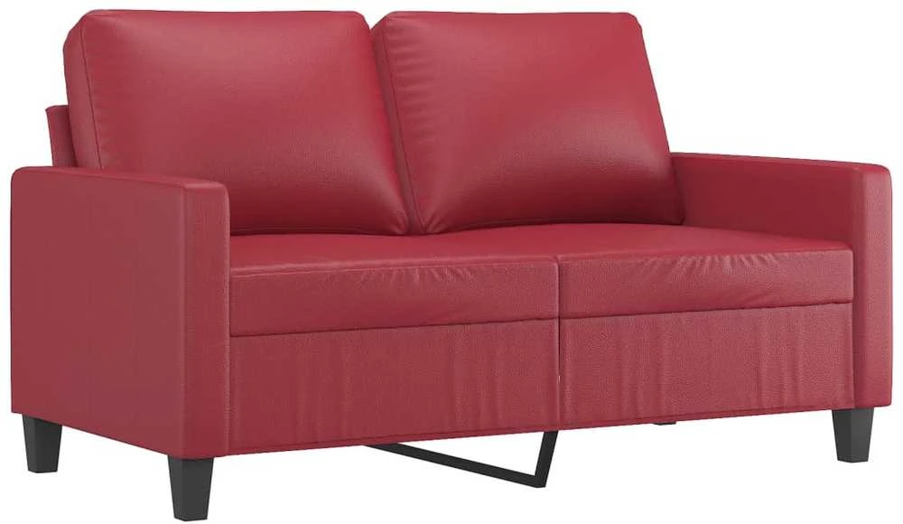 Dvivietė sofa, raudonojo vyno spalvos, 120cm, dirbtinė oda