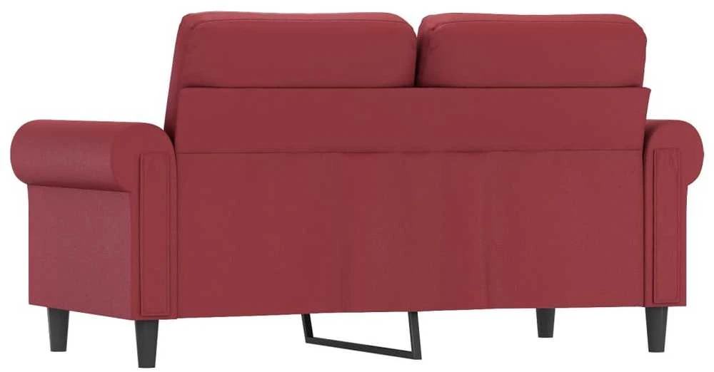 Dvivietė sofa, raudonojo vyno spalvos, 120cm, dirbtinė oda