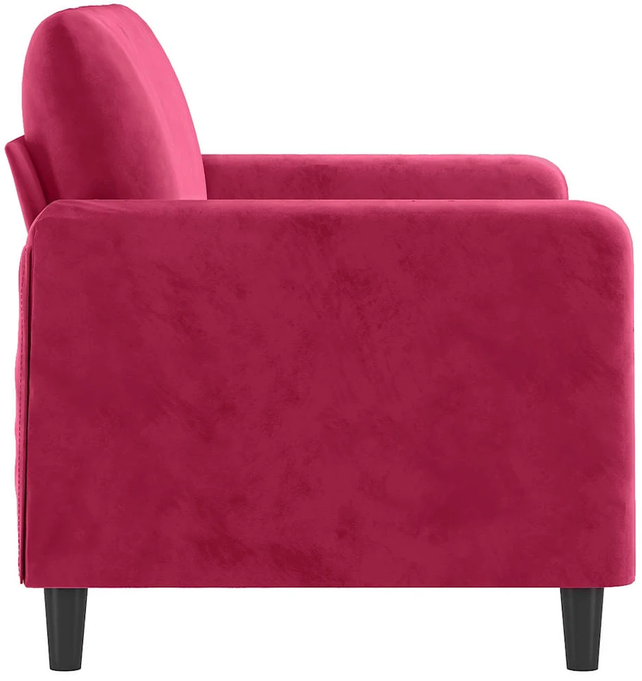 Dvivietė sofa, raudonojo vyno spalvos, 120cm, aksomas