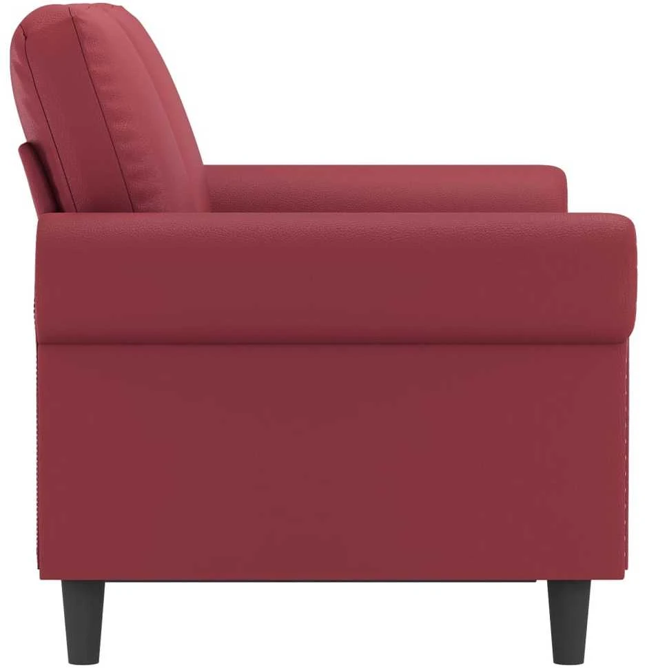 Dvivietė sofa, raudonojo vyno spalvos, 120cm, dirbtinė oda
