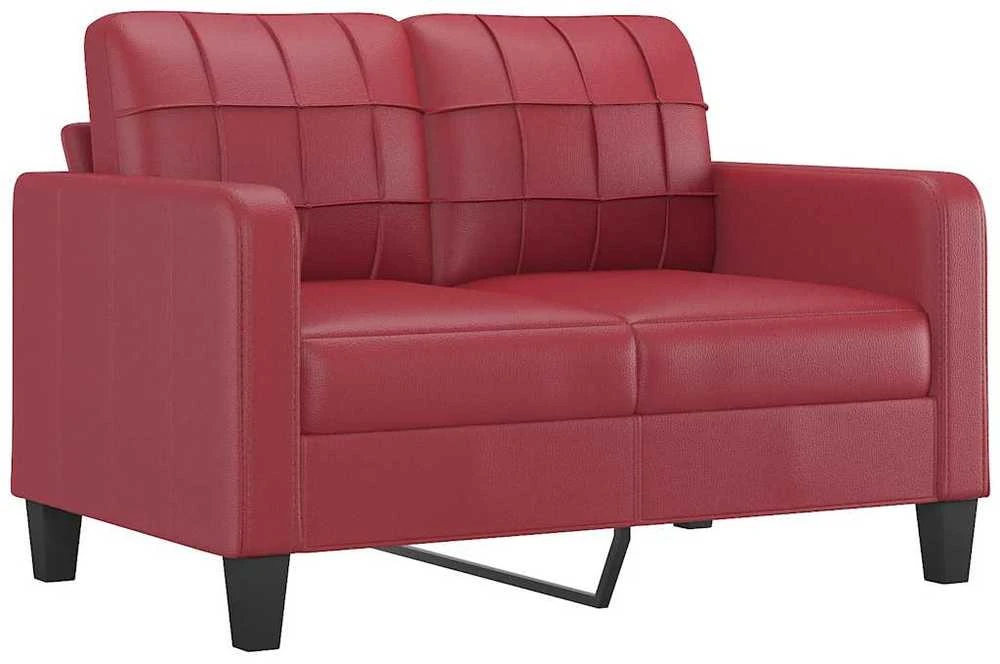 Dvivietė sofa, raudonojo vyno spalvos, 120cm, dirbtinė oda