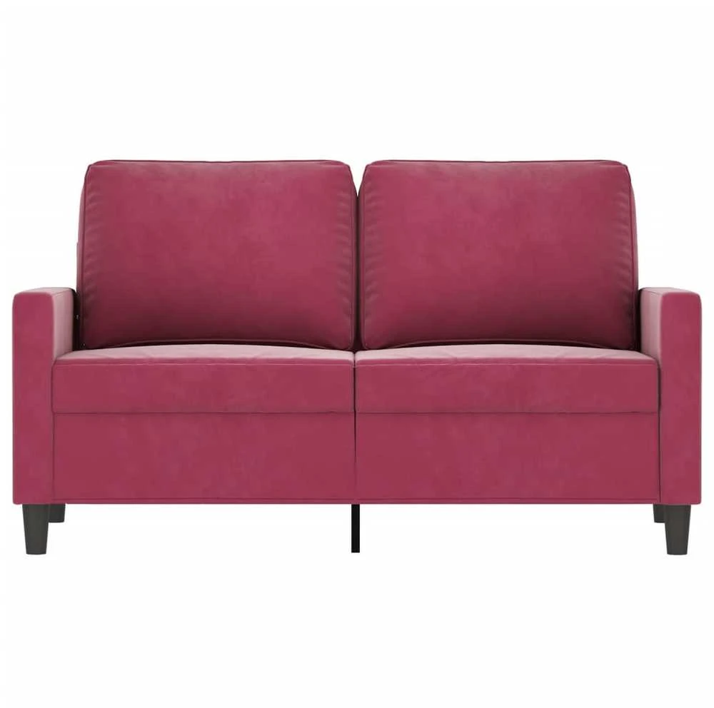 Dvivietė sofa, raudonojo vyno spalvos, 120cm, aksomas