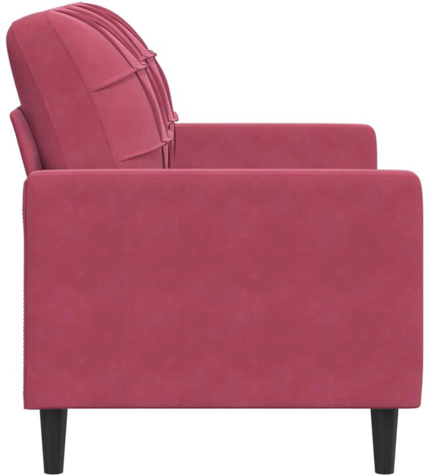 Dvivietė sofa, raudonojo vyno spalvos, 120cm, aksomas