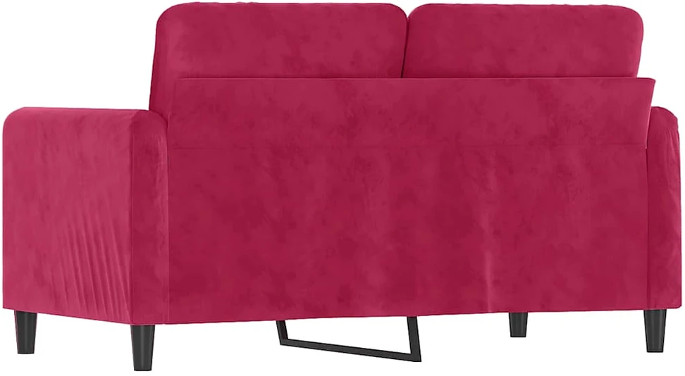 Dvivietė sofa, raudonojo vyno spalvos, 120cm, aksomas