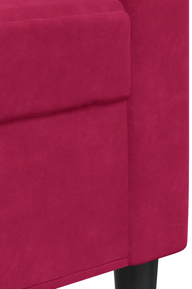Dvivietė sofa, raudonojo vyno spalvos, 140cm, aksomas