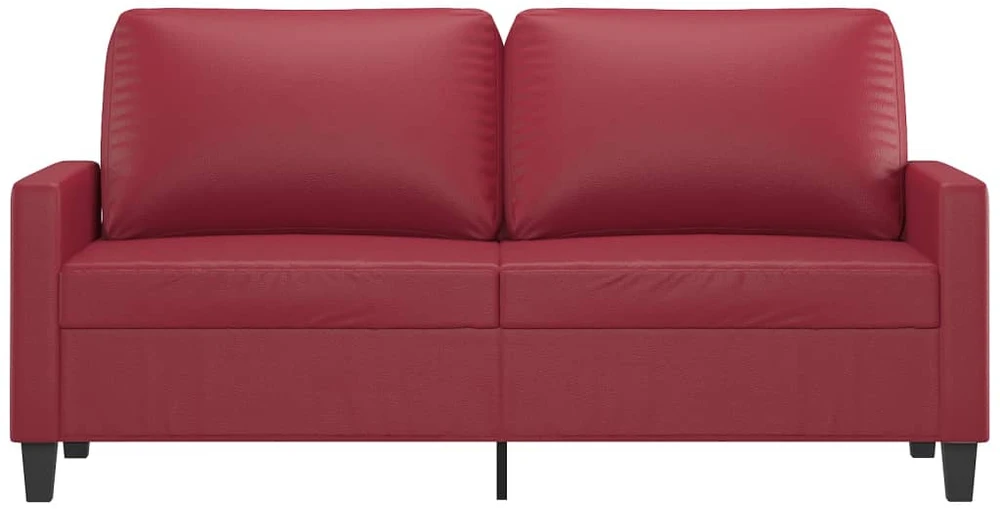 Dvivietė sofa, raudonojo vyno spalvos, 140cm, dirbtinė oda