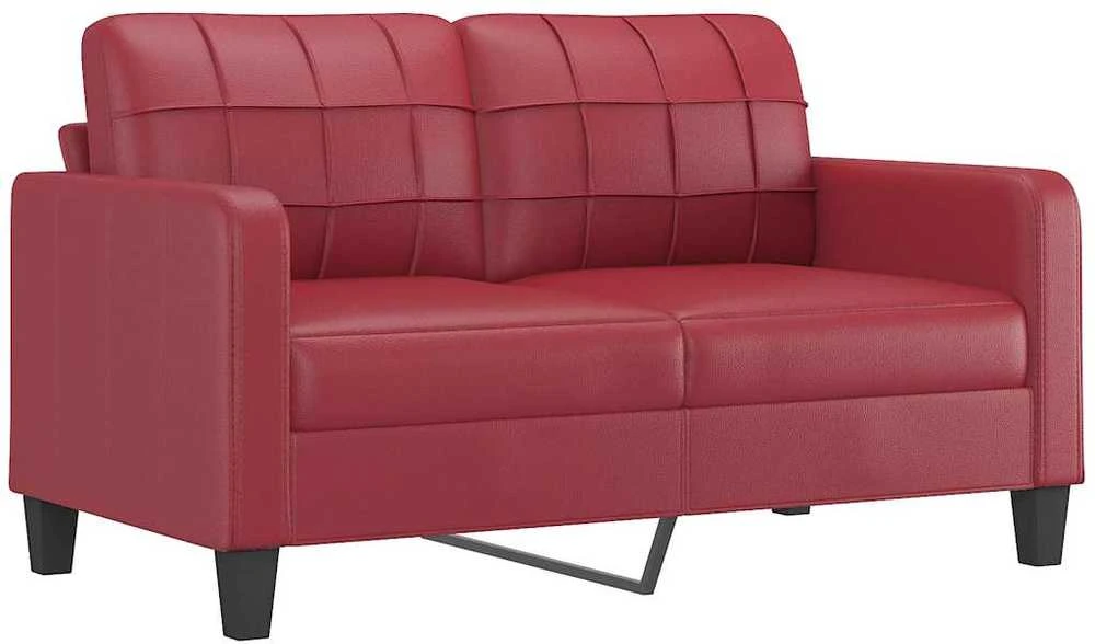 Dvivietė sofa, raudonojo vyno spalvos, 140cm, dirbtinė oda