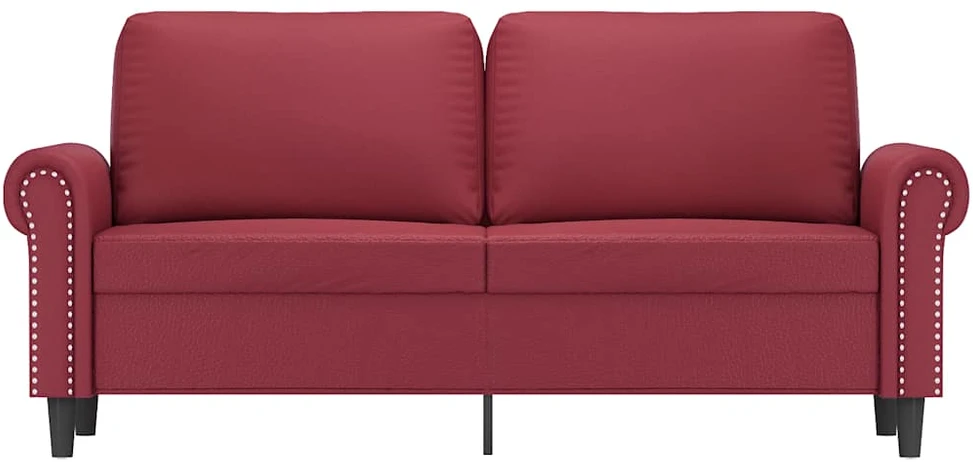 Dvivietė sofa, raudonojo vyno spalvos, 140cm, dirbtinė oda