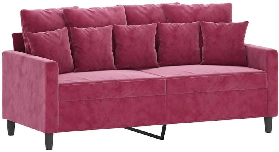 Dvivietė sofa, raudonojo vyno spalvos, 140cm, aksomas
