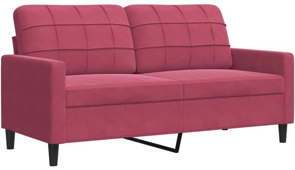 Dvivietė sofa, raudonojo vyno spalvos, 140cm, aksomas