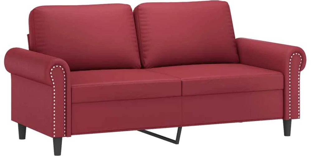 Dvivietė sofa, raudonojo vyno spalvos, 140cm, dirbtinė oda