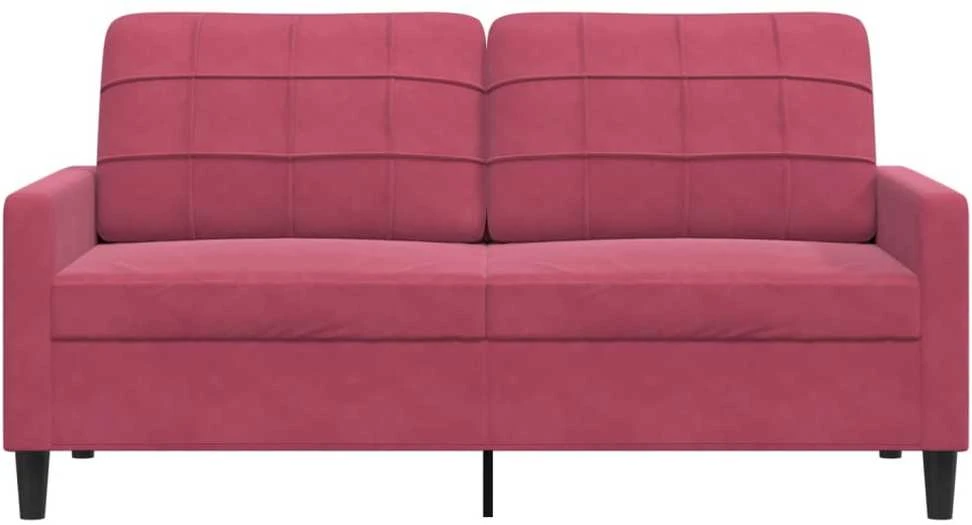 Dvivietė sofa, raudonojo vyno spalvos, 140cm, aksomas