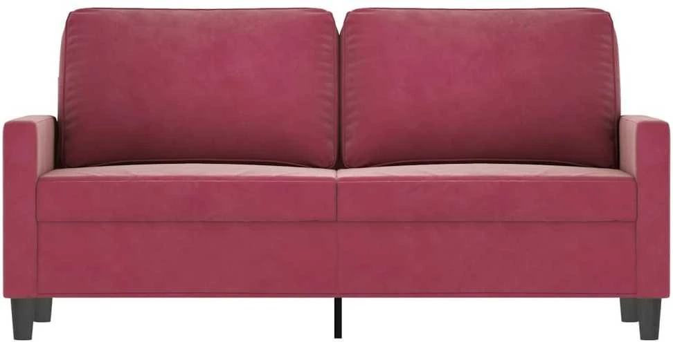 Dvivietė sofa, raudonojo vyno spalvos, 140cm, aksomas