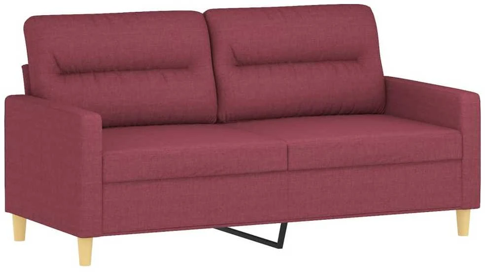 Dvivietė sofa, raudonojo vyno spalvos, 140cm, audinys