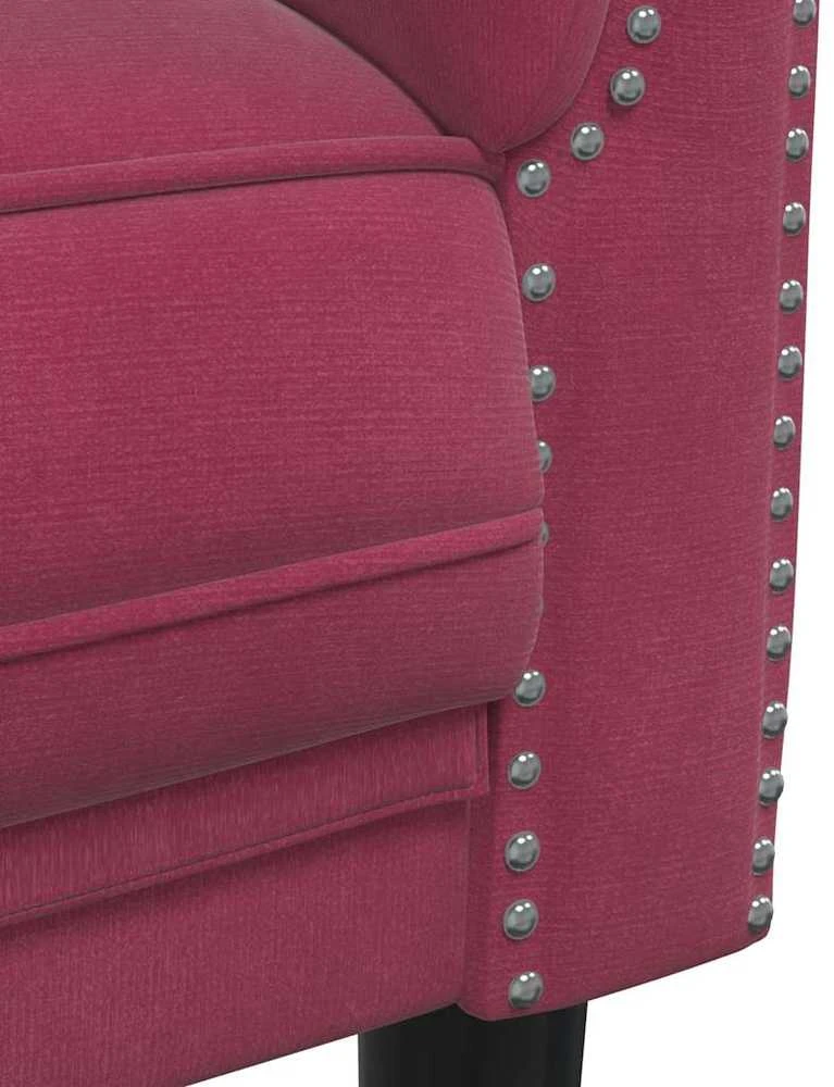 Dvivietė sofa, raudonojo vyno spalvos, aksomas
