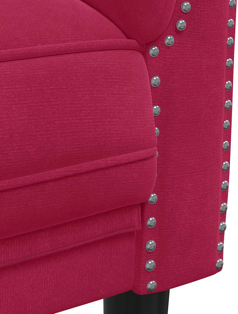 Dvivietė sofa, raudonojo vyno spalvos, aksomas