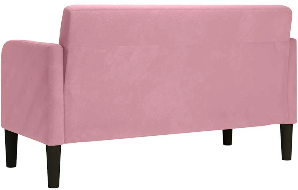 Dvivietė sofa, rožinė, 109 cm, aksomas