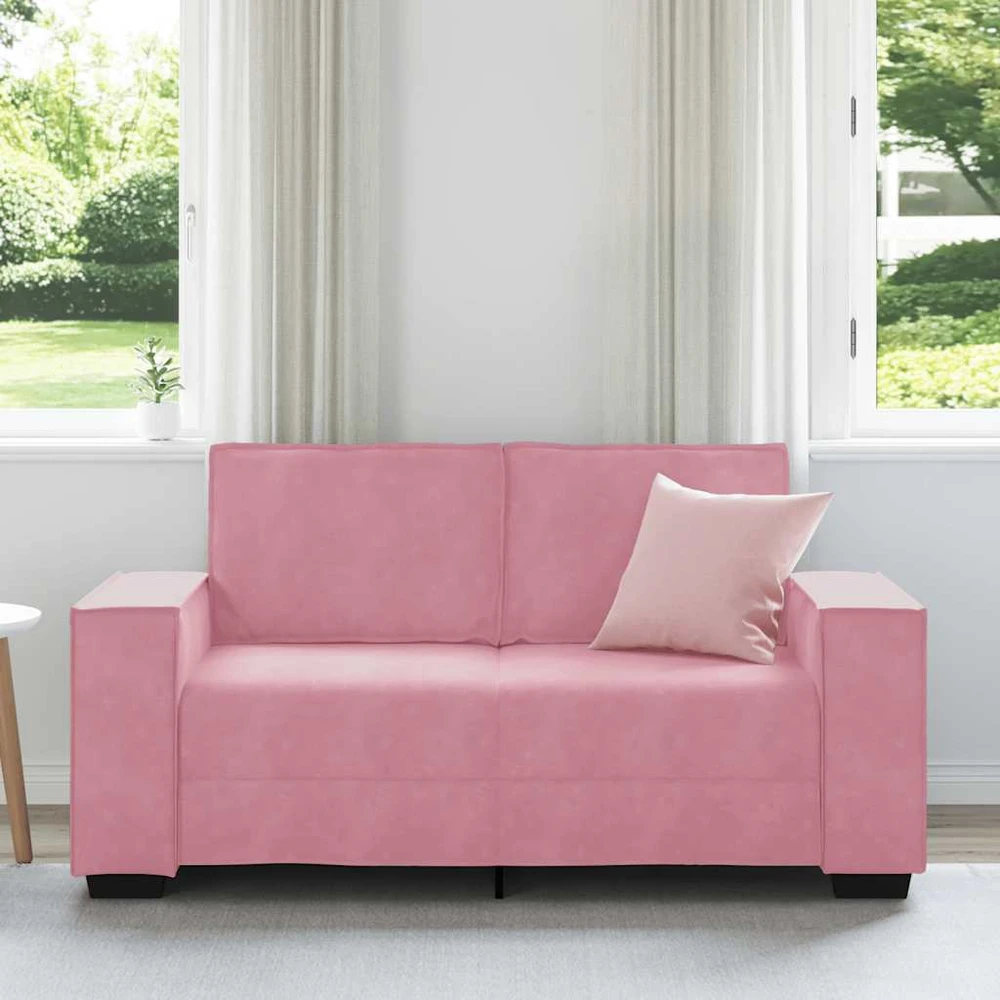 Dvivietė sofa, rožinė, 160x78x84 cm, aksomas