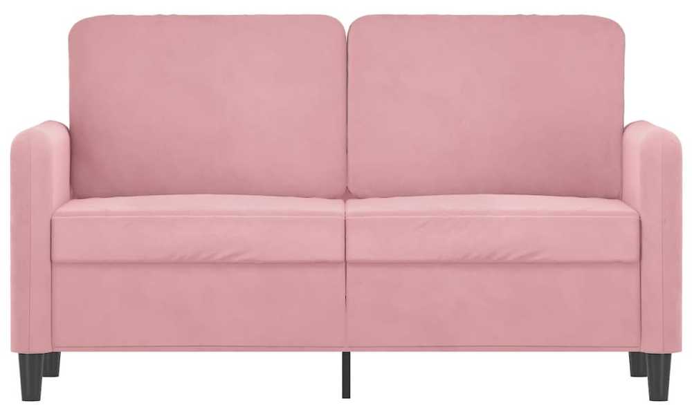 Dvivietė sofa, rožinės spalvos, 120cm, aksomas