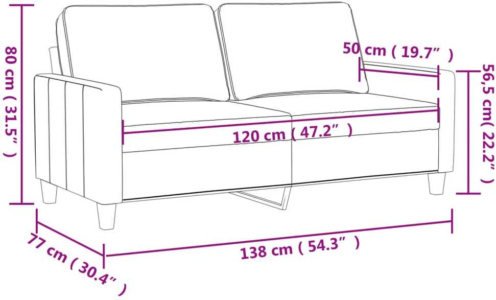Dvivietė sofa, rožinės spalvos, 120cm, aksomas