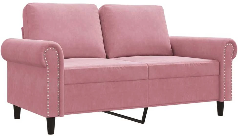 Dvivietė sofa, rožinės spalvos, 120cm, aksomas
