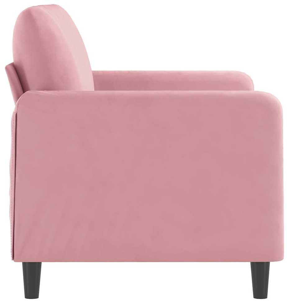 Dvivietė sofa, rožinės spalvos, 120cm, aksomas