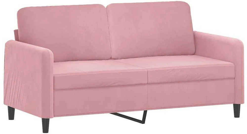 Dvivietė sofa, rožinės spalvos, 140cm, aksomas