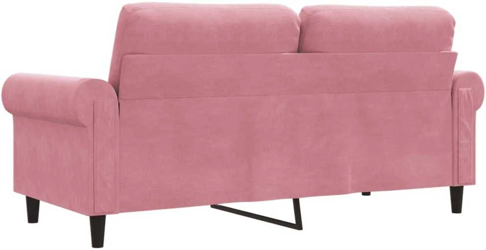 Dvivietė sofa, rožinės spalvos, 140cm, aksomas