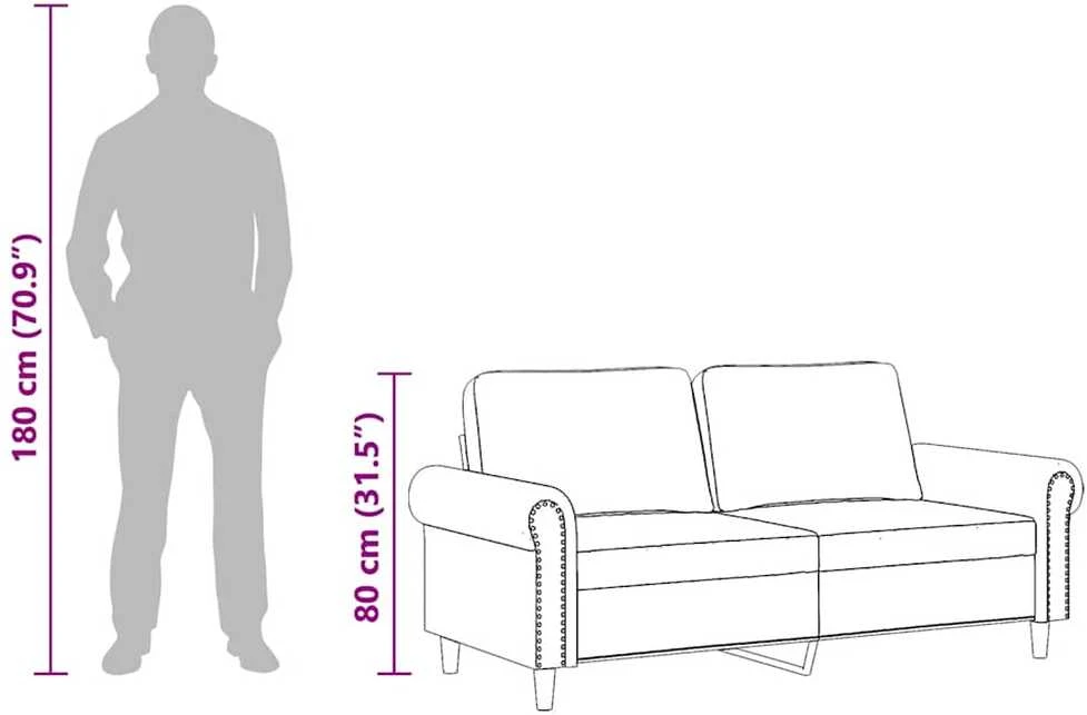 Dvivietė sofa, rožinės spalvos, 140cm, aksomas