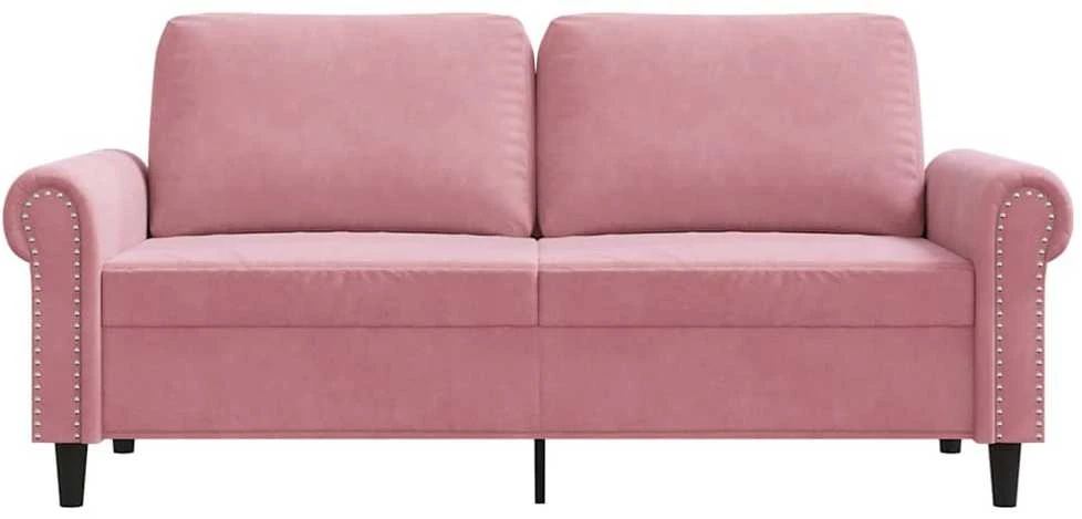 Dvivietė sofa, rožinės spalvos, 140cm, aksomas