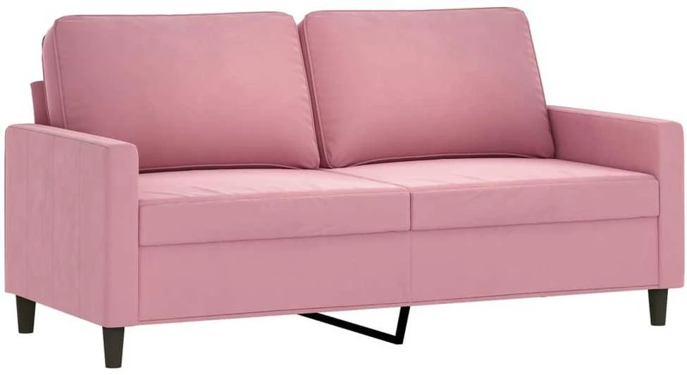 Dvivietė sofa, rožinės spalvos, 140cm, aksomas