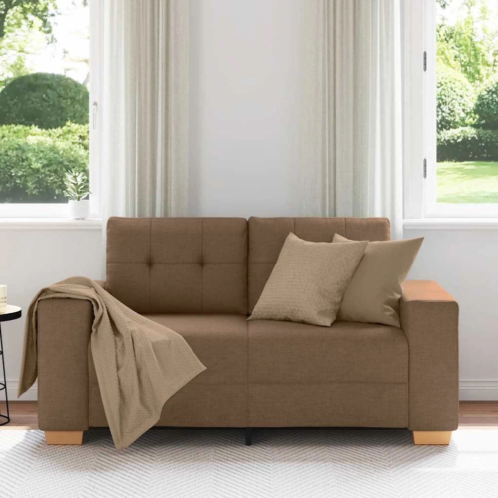 Dvivietė sofa, ruda, 160x77x82 cm, audinys