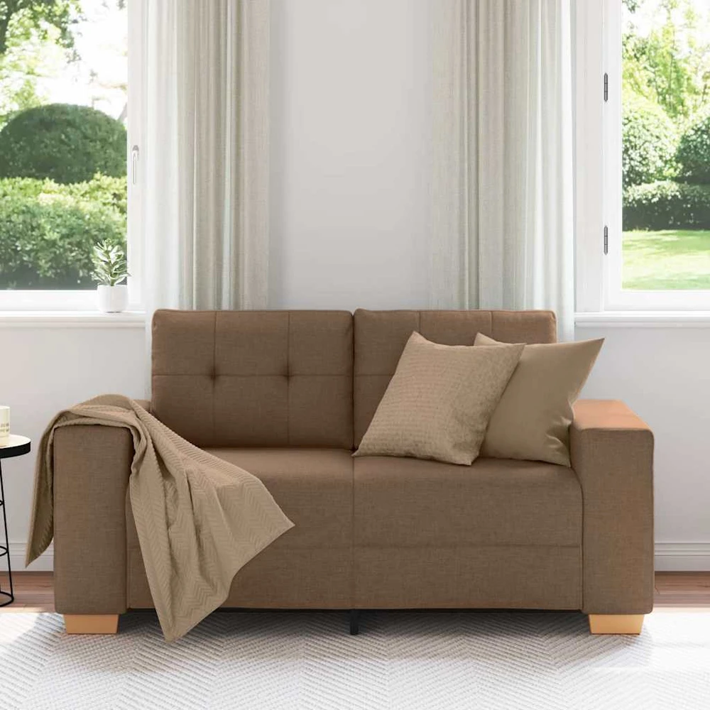 Dvivietė sofa, ruda, 160x77x82 cm, audinys