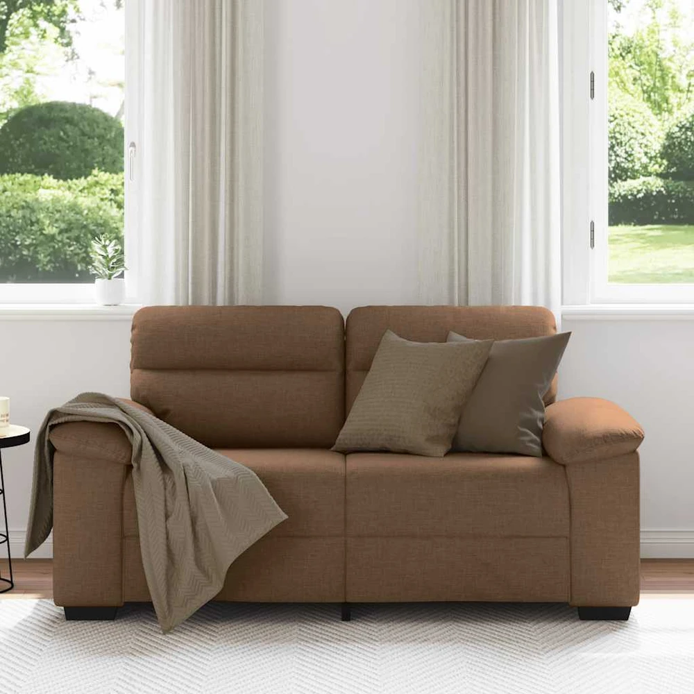 Dvivietė sofa, ruda, 160x81x84 cm, audinys