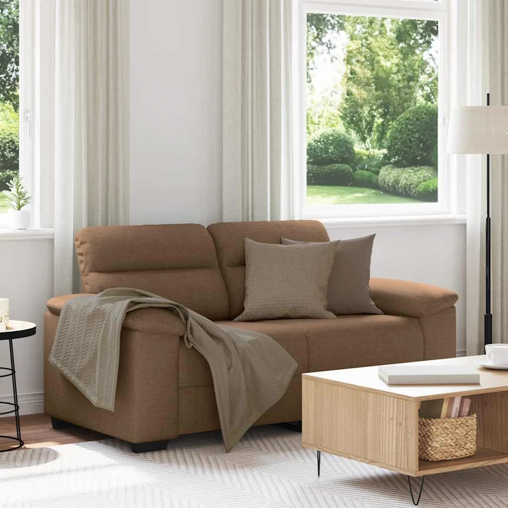 Dvivietė sofa, ruda, 160x81x84 cm, audinys