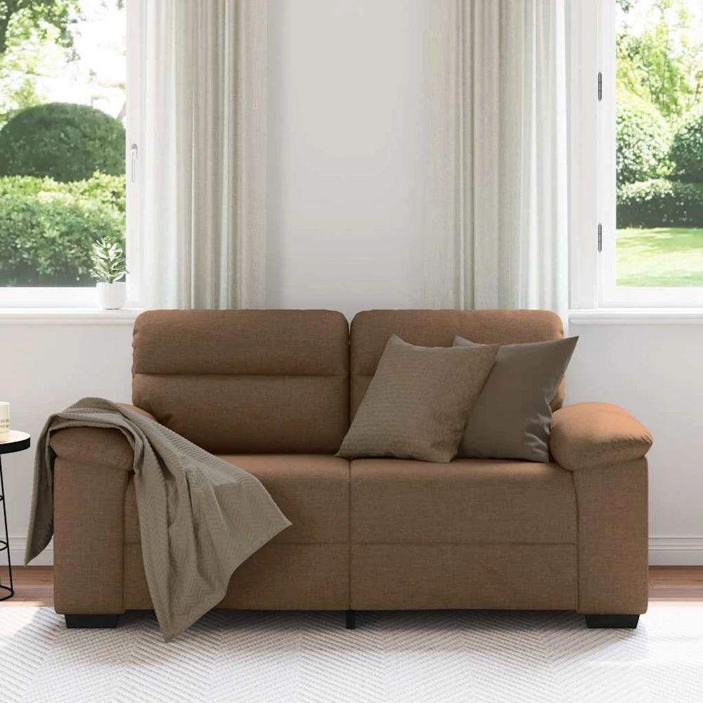 Dvivietė sofa, ruda, 160x81x84 cm, audinys