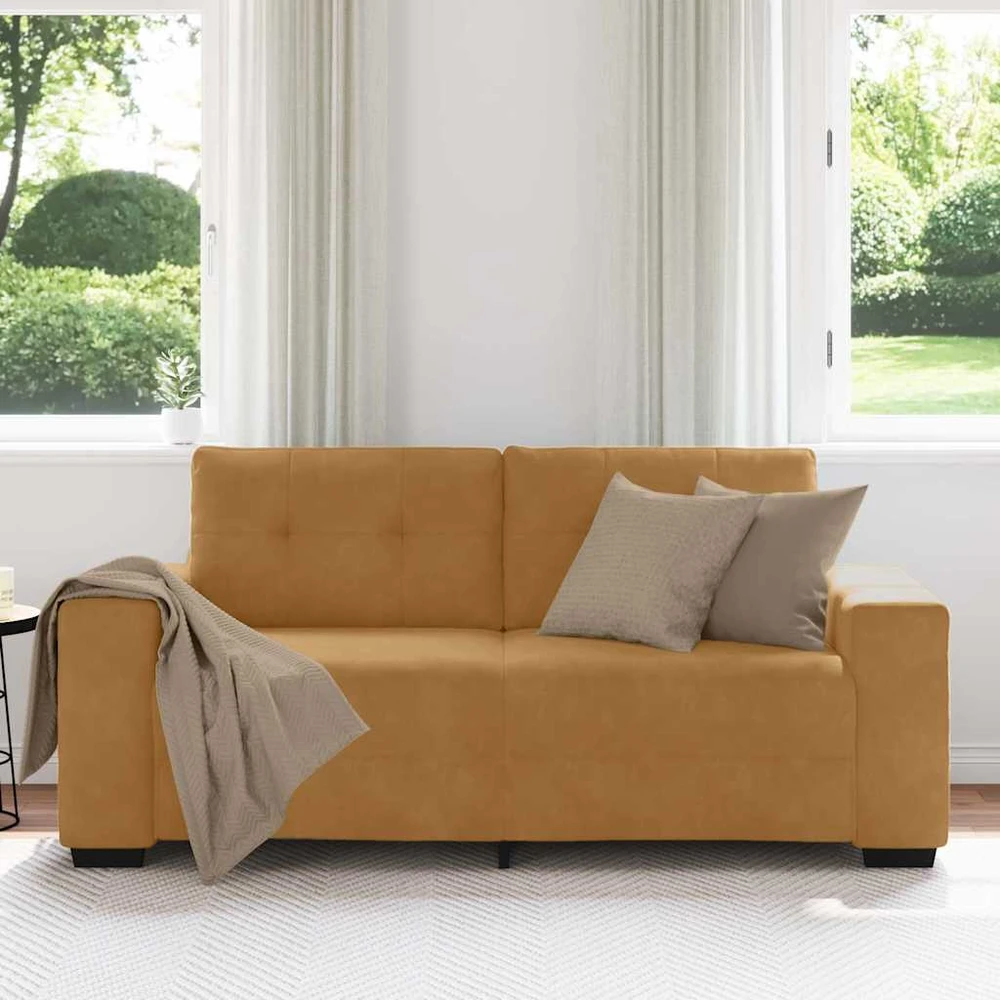 Dvivietė sofa, ruda, 180x77x82 cm, aksominė
